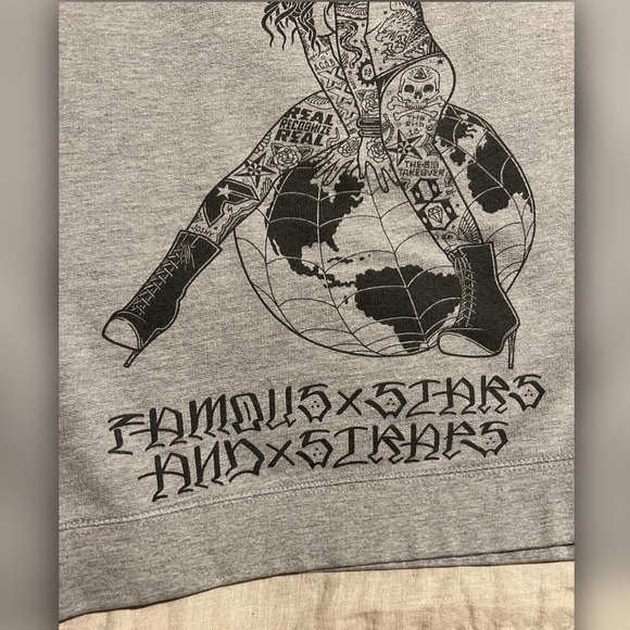 Rebel 8 x Famous Stars & Straps x Mike Giant vintage grey pullover sweater eight - Picture 7 of 8